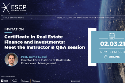 Certificate in Real Estate Finance and Investments: Meet the Instructor & Q&A session